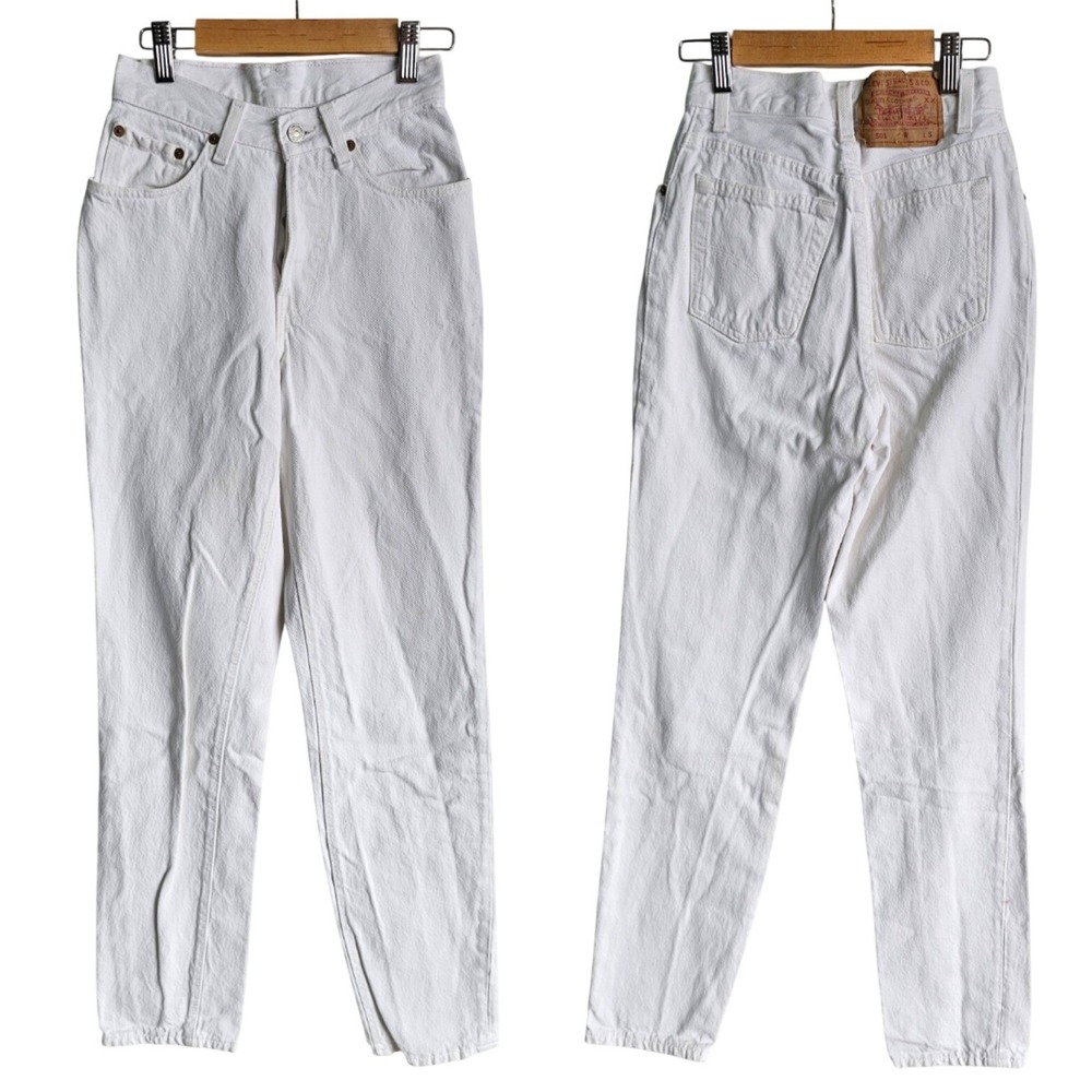 Levi's 501 1994 Vintage High Waisted Mom Jeans Button Fly White Denim Size 1/XXS